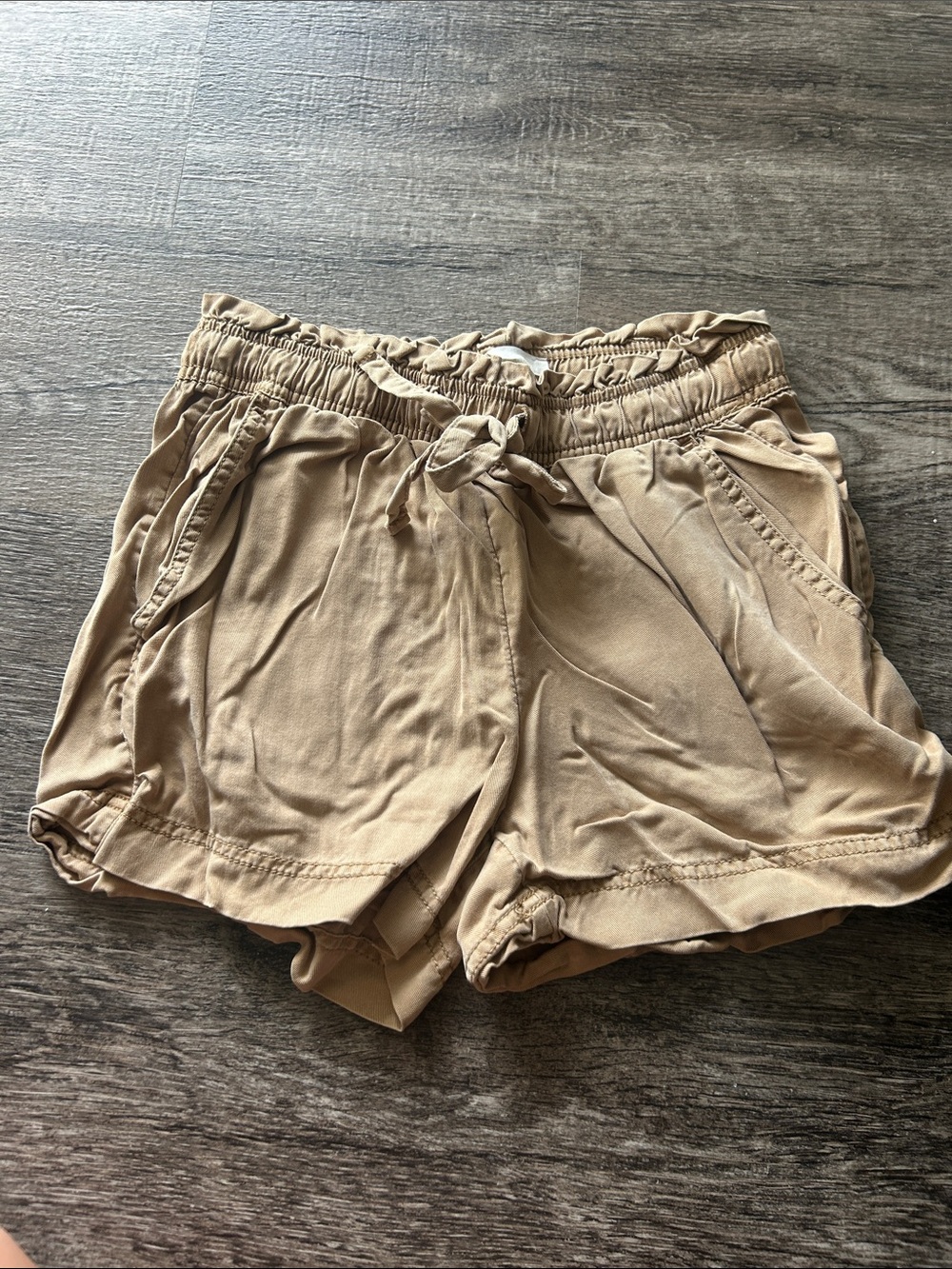 C&C California Beige High-Waist Drawstring Shorts